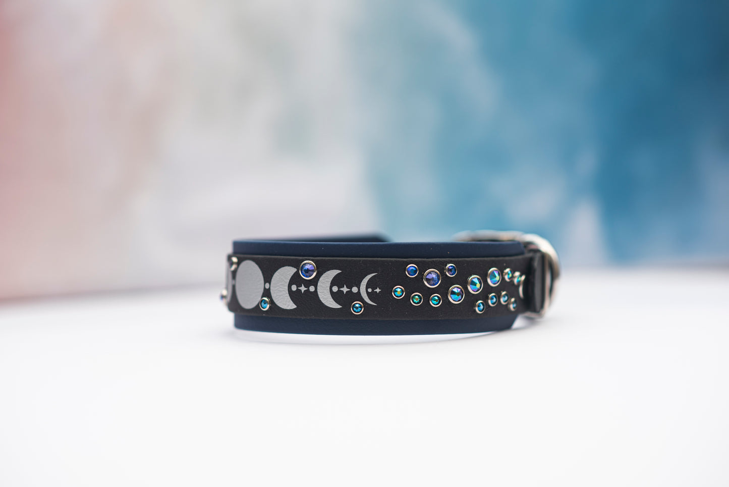 Mystic Moon Phases 1" (25mm) - Biothane Dog Collar