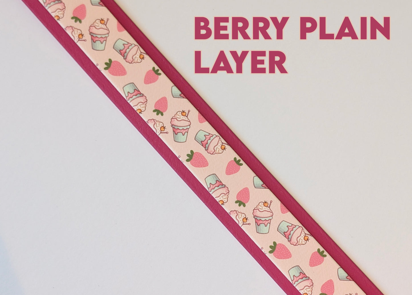 Strawberry Milkshake - Printed Stawberry Biothane Dog Collar