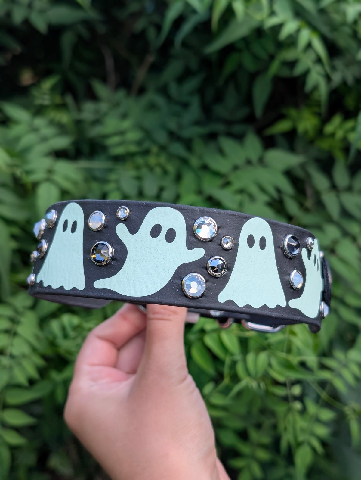 14-17" size, 1.5" tapered to 1" Width GLOW IN THE DARK - Ready To Ship Collar