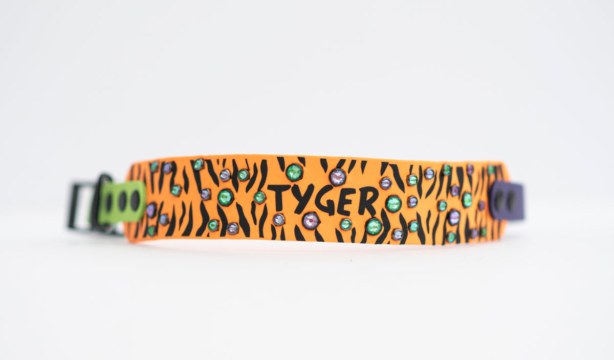 Vinyl x Bling Custom Design - Biothane Dog Collar