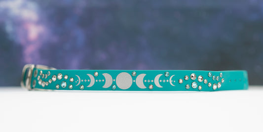 Mystic Moon Phases 1" (25mm) - Biothane Dog Collar