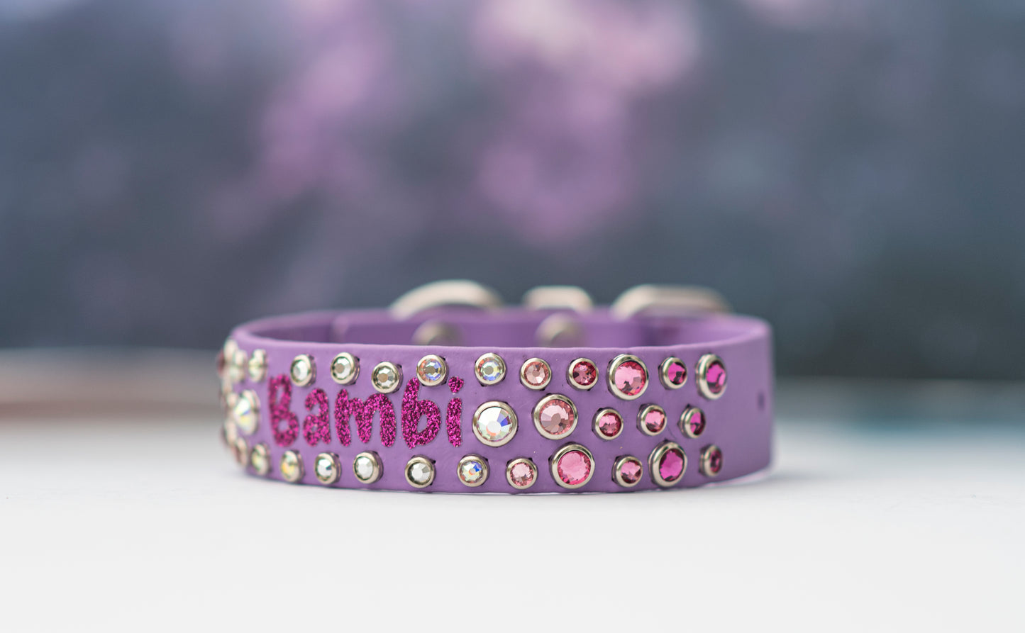 Vinyl x Bling Name/Phrase Collar  - Biothane Dog Collar