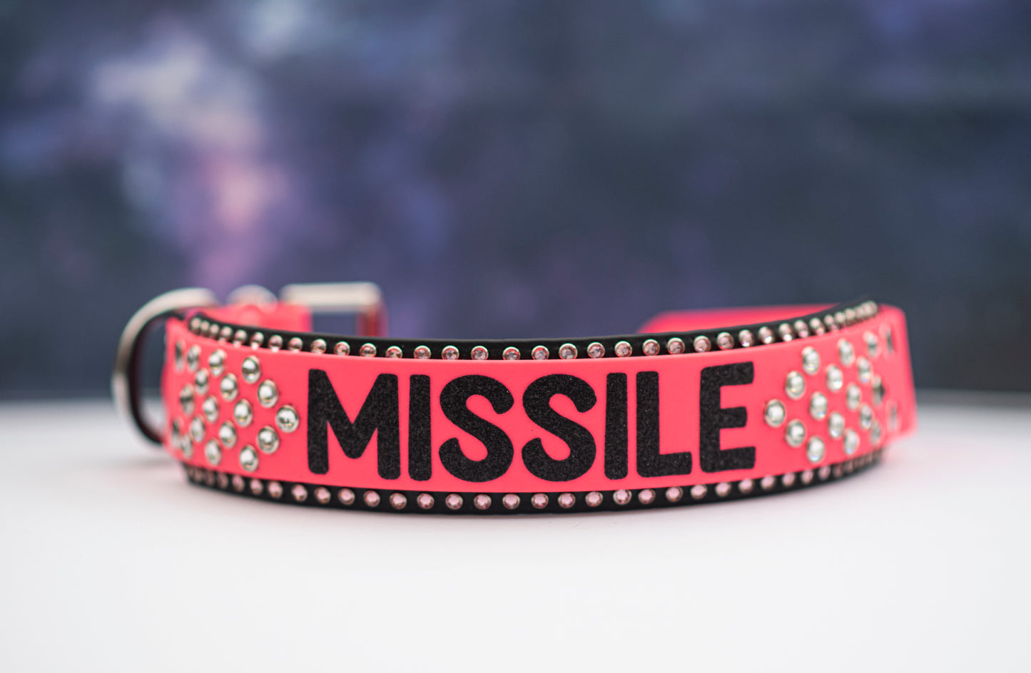 Vinyl x Bling Name/Phrase Collar  - Biothane Dog Collar