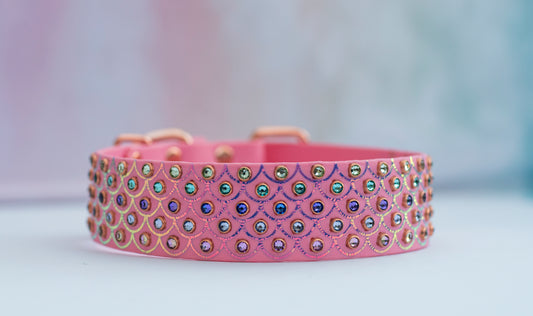 Mermaid/Dragon Scales - Biothane Vinyl Dog Collar