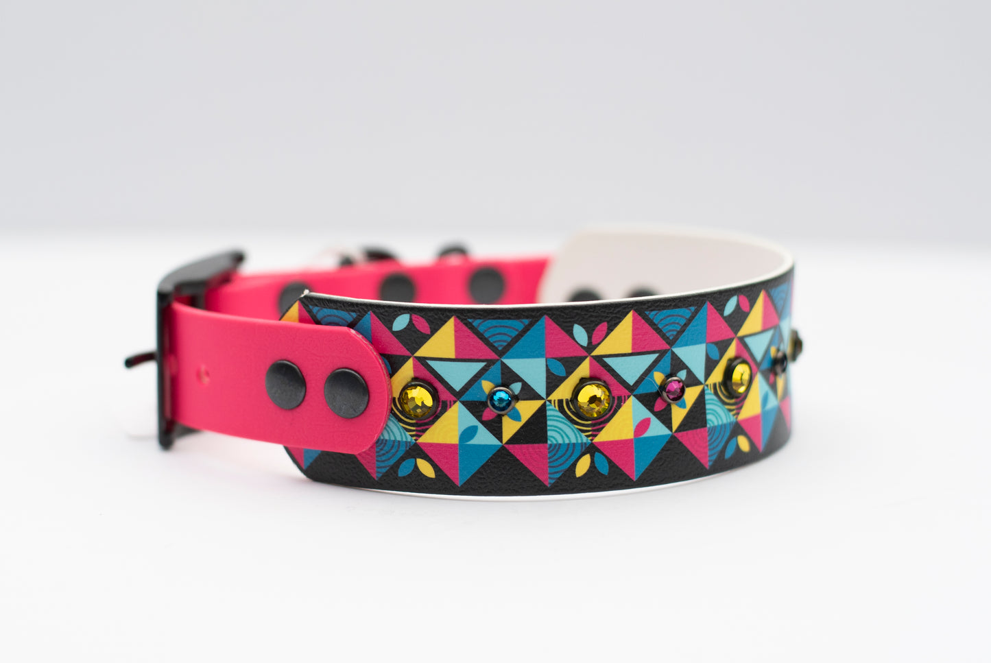 Crystal x Printed Biothane Collar ( Multiple Widths)