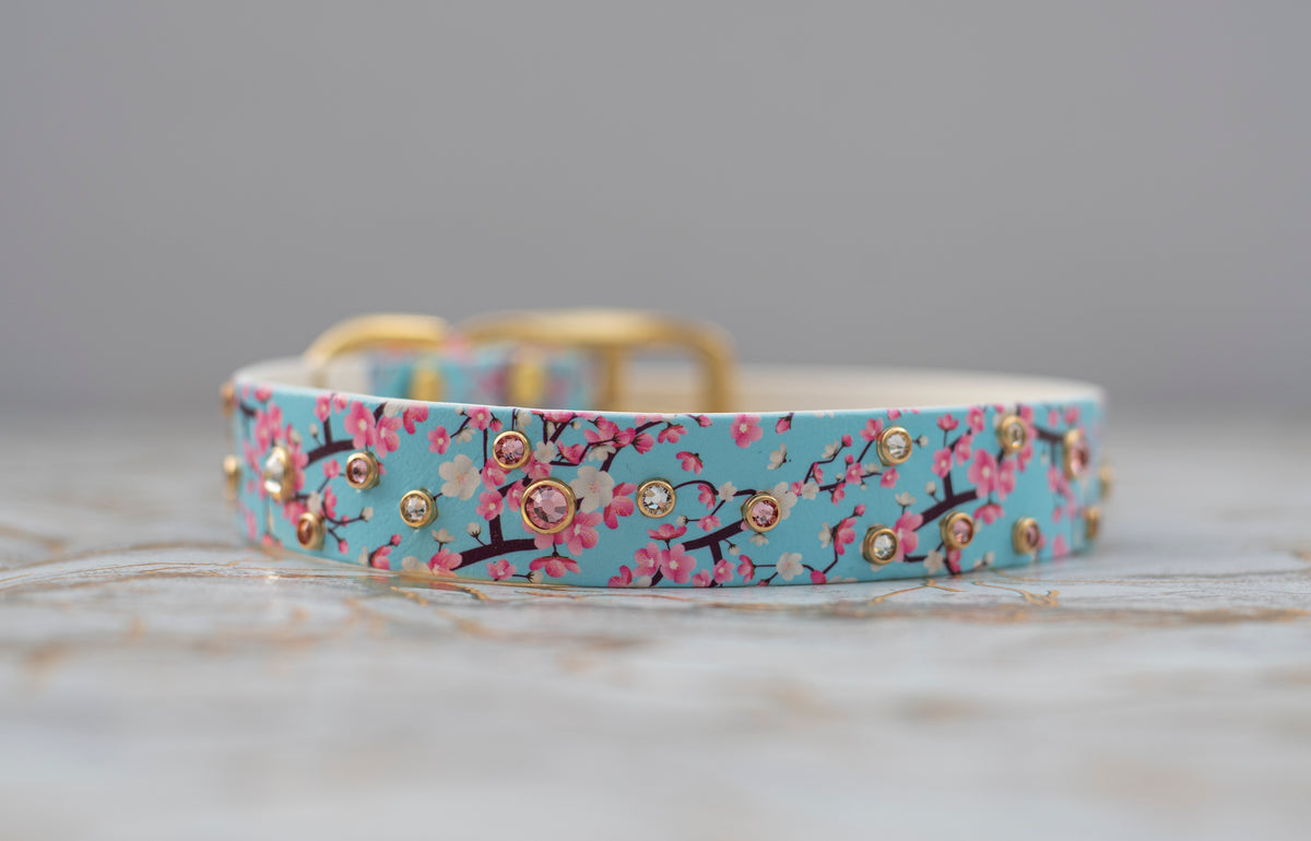 Cherry Blossom Printed Biothane Collar