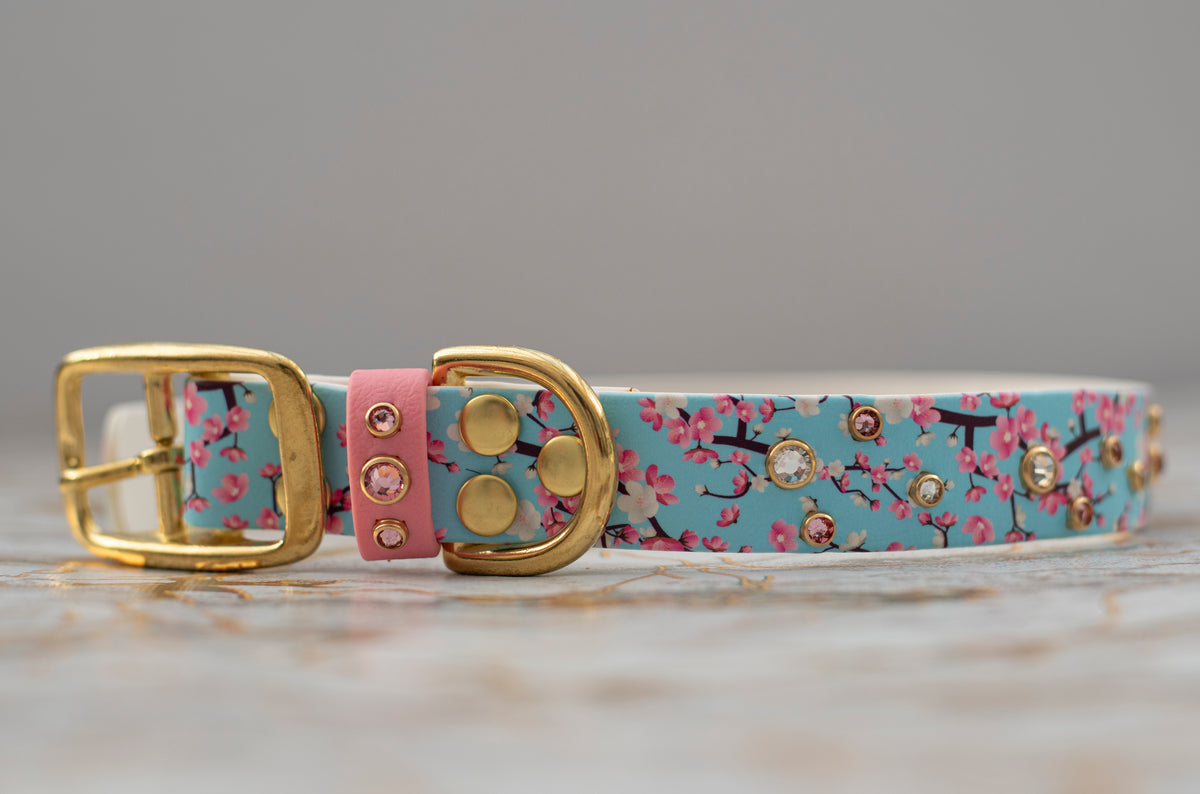 Cherry Blossom Printed Biothane Collar