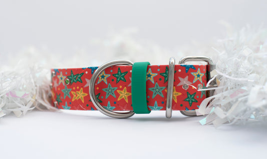 Christmas Printed Biothane Collar (No Crystals, Multiple Widths)