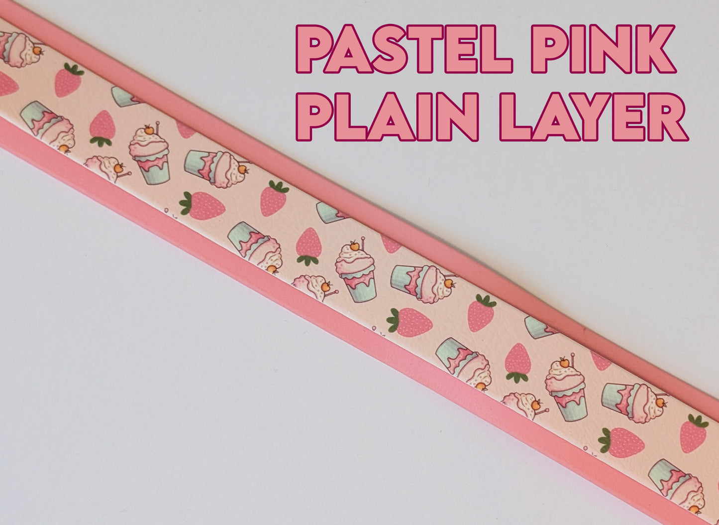 Strawberry Milkshake - Printed Stawberry Biothane Dog Collar