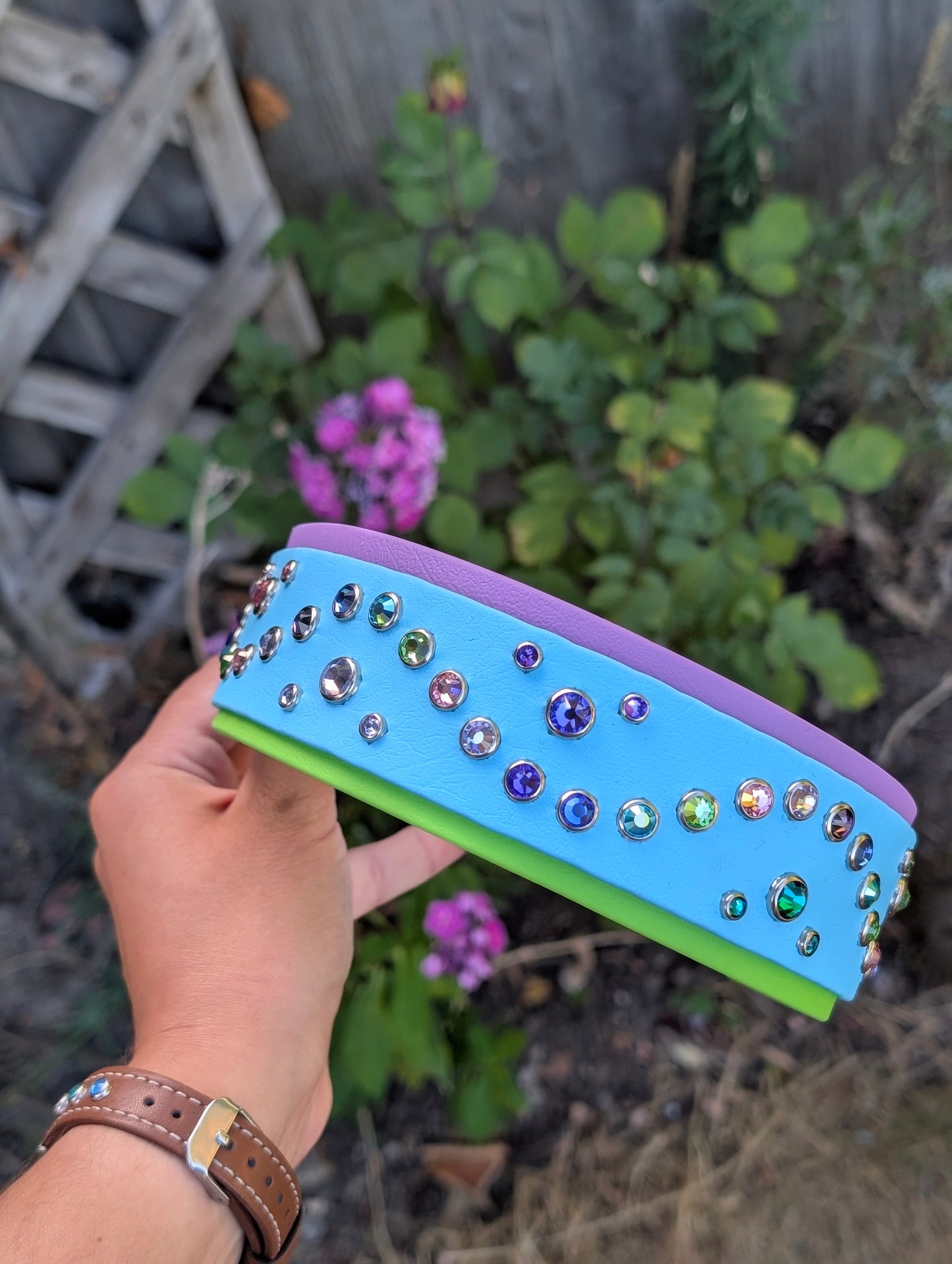 15.75-19.75" Size, 1.5" layered on 2" Width - Ready To Ship Collar