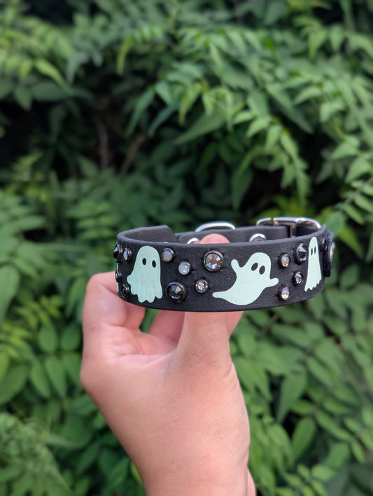 10-12.5" size, 1" tapered to 5/8" Width GLOW IN THE DARK  - Ready To Ship Collar